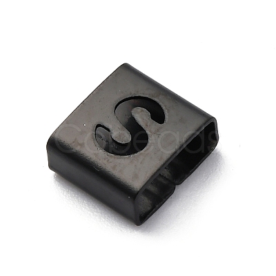 Ion Plating(IP) 304 Stainless Steel Square Slide Charms STAS-L132-10S-B-1