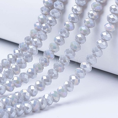 Electroplate Glass Beads Strands X-EGLA-A034-P8mm-B11-1