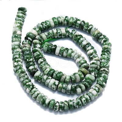 Natural Green Spot Jasper Beads Strands G-K245-B15-02-1