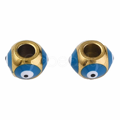 201 Stainless Steel Enamel Beads STAS-N087-59-06G-1