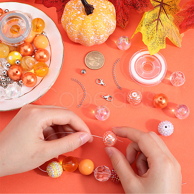 DIY Round Acrylic & Resin Beaded Bracelets Jewelry Set DIY-SC0026-41-1