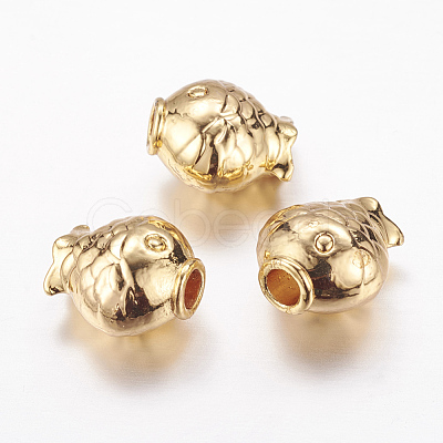 Golden Brass Beads X-KK-P097-02-1