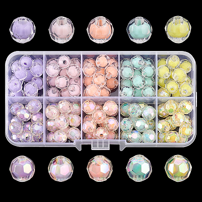 120Pcs 10 Style Transparent Acrylic Beads TACR-PH0001-35-1
