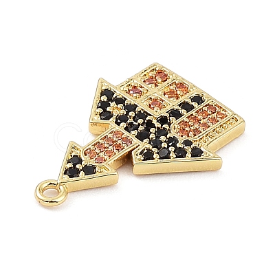 Rack Plating Brass Cubic Zirconia Pendants KK-D031-05G-1