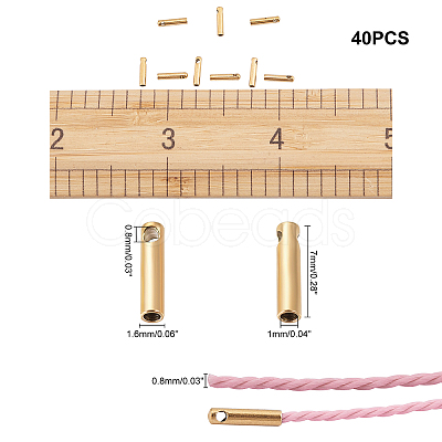 Unicraftale PVD Vacuum Plating 304 Stainless Steel Cord Ends STAS-UN0009-42G-1