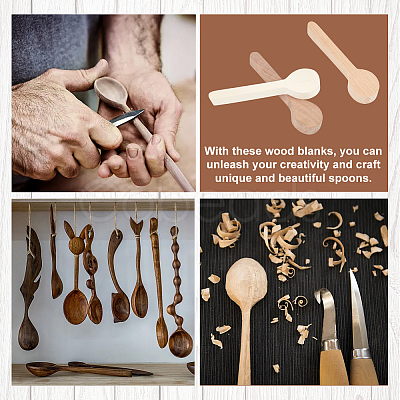 6Pcs 3 Colors Wood Spoon Carving Mold WOOD-OC0003-48-1