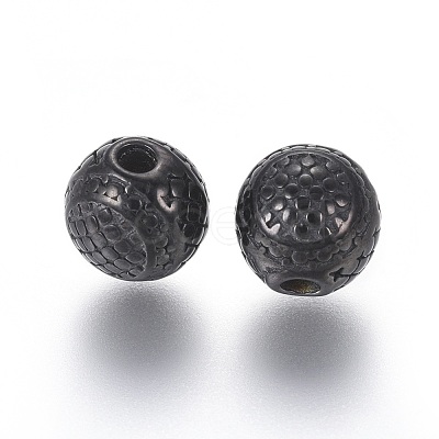 304 Stainless Steel Beads STAS-G204-48B-1