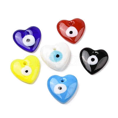 Handmade Evil Eye Lampwork Pendants LAMP-O018-01-M-1