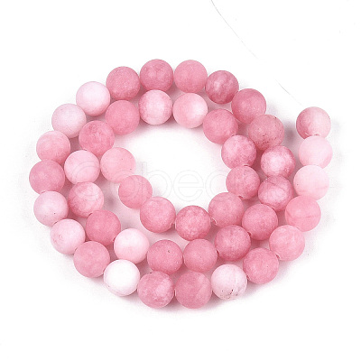 Natural White Jade Bead Strands X-G-R297-8mm-31-1