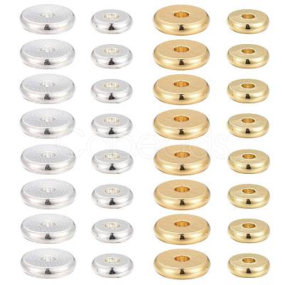 48Pcs 2 Size 2 colors Brass Spacer Beads Set KK-LS0001-03-1