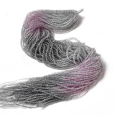 Transparent Gradient Color Glass Beads Strands GLAA-H021-01B-12-1