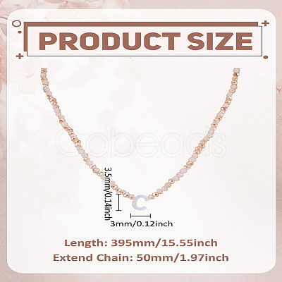 1Pc Glass Rondelle Beaded Necklaces NJEW-LP0007-23C-1