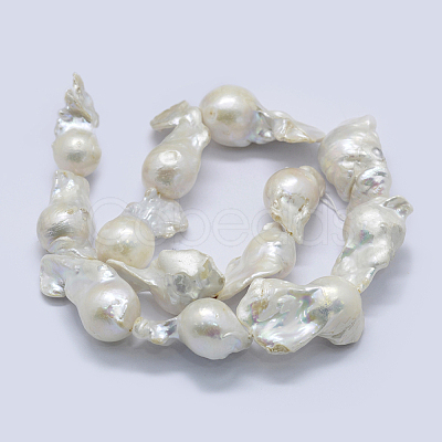 Natural Baroque Pearl Keshi Pearl Beads Strands PEAR-K004-15-1