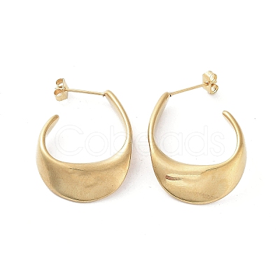Iron Plating(IP) 304 Stainless Steel Twist Teardrop Stud Earrings EJEW-D095-05G-1