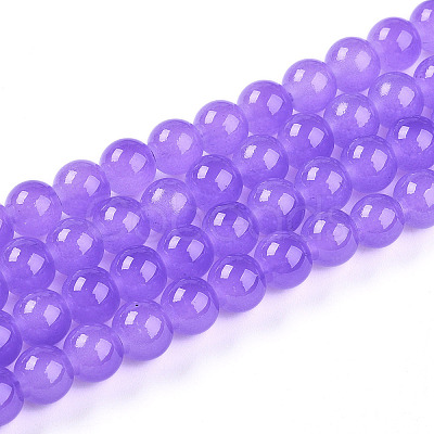 Baking Paint Imitation Jade Glass Round Bead Strands X-DGLA-Q021-8mm-44-1