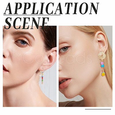 12Pcs 2 Style Brass Huggie Hoop Earring with 2Pcs Ring Stud Earring Findings KK-PH0002-84-1