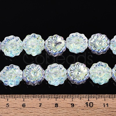Electroplate Transparent Glass Beads Strands EGLA-N055-01J-1