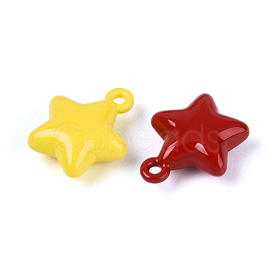Spray Painted Rack Plating Alloy Pendants PALLOY-T091-42M-1