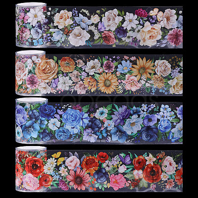 4Pcs 4 Colors PET Decorative Stickers DIY-PH0032-39-1