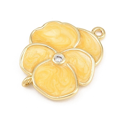Brass Enamel Connector Charms KK-L275-57G-02-1
