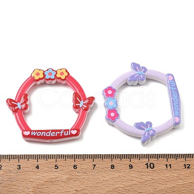 Printed Opaque Acrylic Frame Beads AC-CBA469B-01-1