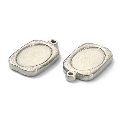 Non-Tarnish 304 Stainless Steel Pendant Cabochon Settings STAS-E191-13P-1