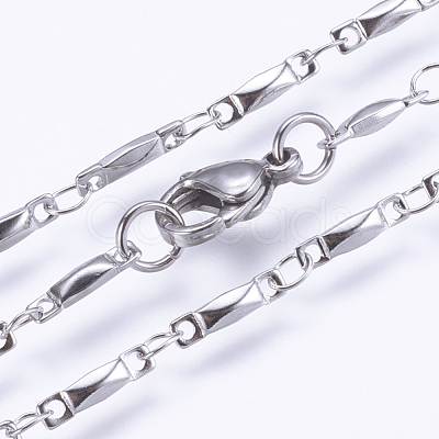 304 Stainless Steel Chain Necklaces STAS-P164-08P-1