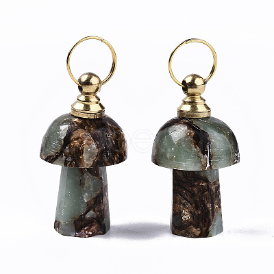 Assembled Synthetic Bronzite and Aqua Terra Jasper Openable Perfume Bottle Pendants LS-G-S366-057B-1