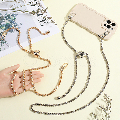 2Pcs 2 Colors Adjustable Alloy Wheat Chain Bag Handles FIND-CN0001-66-1