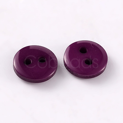 2-Hole Flat Round Resin Sewing Buttons for Costume Design BUTT-E119-20L-07-1