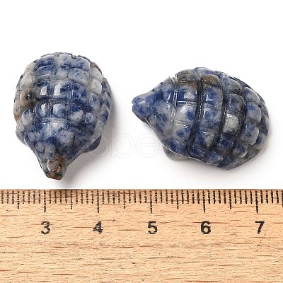 Natural Blue Spot Jasper Carved Hedgehog Statues Ornament DJEW-C019-03B-1