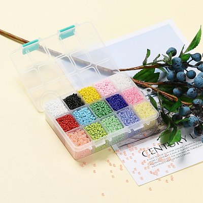 375G 15 Colors Glass Seed Beads SEED-JP0004-02-3mm-1