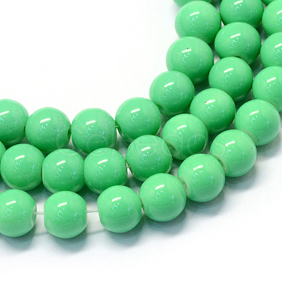 Baking Paint Glass Round Bead Strands X-DGLA-Q020-8mm-07-1