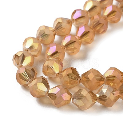 Electroplate Transparent Glass Beads Strands EGLA-I019-FR01-1