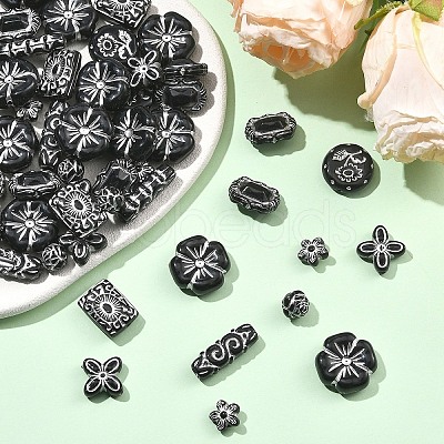 120Pcs 8 Styles Opaque Acrylic Beads MACR-YW0004-69-1