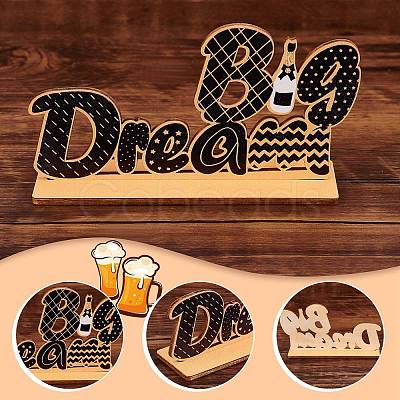 Basswood Cake Insert Card Decoration DIY-WH0016-72-1