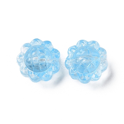 Transparent Spray Painted Glass Beads GLAA-I050-06G-1