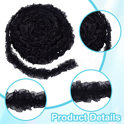 10M Double Layer Polyester Flower Elastic Lace Trim OCOR-DC0001-21B-1