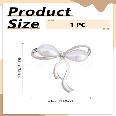 1Pc Bowknot Alloy Rhinestone Brooches for Women JEWB-LP0010-19P-1