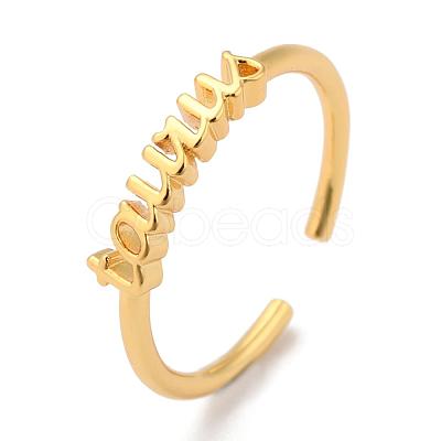 Constellation/Zodiac Sign Brass Cuff Rings RJEW-J074-05G-C-1