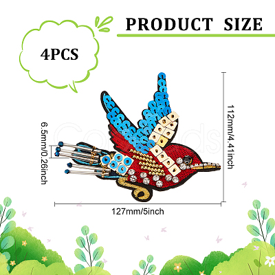 Bird Polyester Embroidery Iron on Appliques PATC-WH0008-35-1