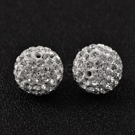 Polymer Clay Rhinestone Beads RB-H258-HD12mm-001-1