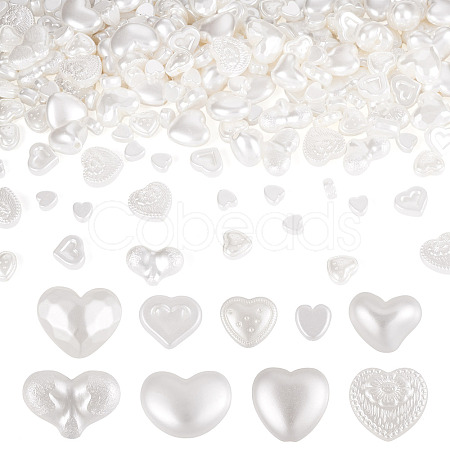 220Pcs 9 Styles ABS Plastic Imitation Pearl Beads KY-TA0001-51-1