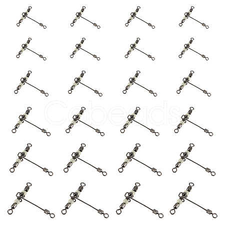 SUPERFINDINGS 30Pcs 6 Style 201 Stainless Steel 3 Way Swivels Fishing Cross Line FIND-FH0004-45-1