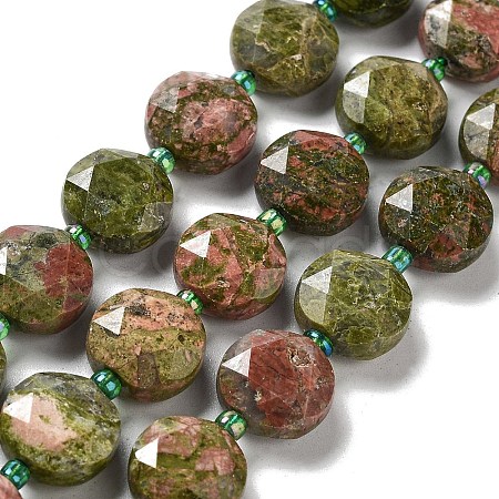 Natural Unakite Beads Strands G-NH0004-026-1