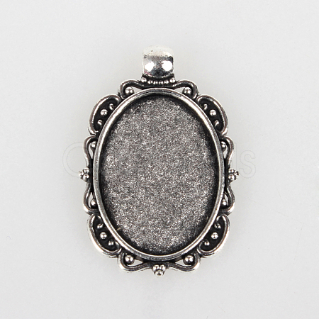 Vintage Tibetan Style Alloy Pendant Cabochon Bezel Settings TIBEP-O006-51AS-1