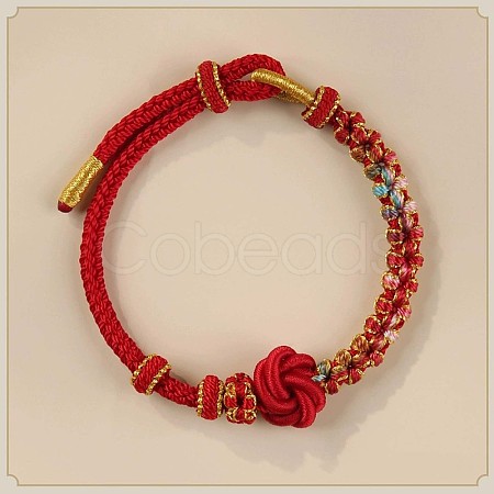 Hand-knitted Polyester and Wax Cope Braided Bracelets for Men Women FS-WG9D472-07-1