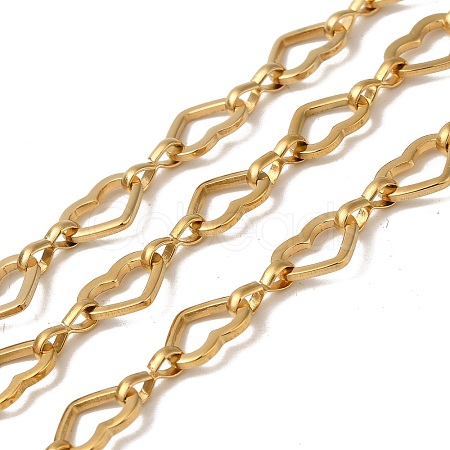 Ion Plating(IP) 304 Stainless Steel Heart Link Chains CHS-Q006-17G-1