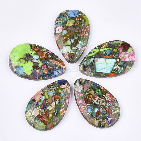 Synthetic Gold Line Regalite/Imperial Jasper/Sea Sediment Jasper Pendants G-S329-074D-1
