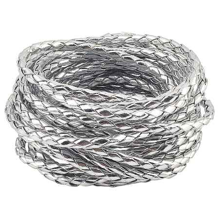 5M Braided Round PU Leather Jewelry Cord OCOR-GF0004-96A-04-1